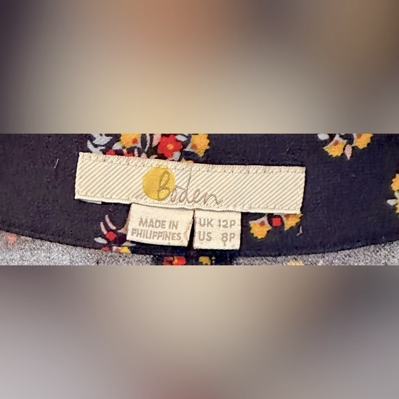 Boden Short Sleeve Emmeline Button Front Floral Union Suit Jumpsuit w Red Belt - Picture 8 of 9